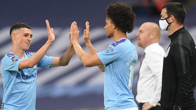 Leroy Sane replaced Phil Foden after 79 minutes