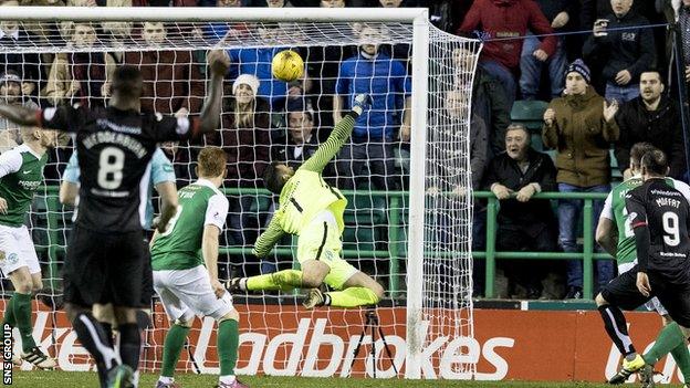 Hibs goalkeeper Ofir Marciano made a series of excellent saves to deny Dunfermline