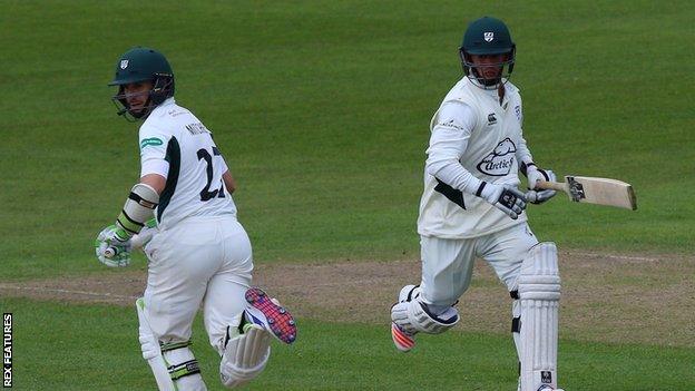 Neither of Worcestershire's two centurions Daryl Mitchell (left) and Brett D'Oliveira had previously passed 50 in first-class cricket so far this season