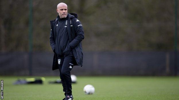 Marcus Bignot during training with Aston Villa women