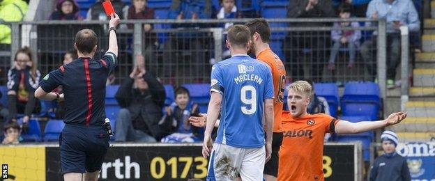 Willie Collum sends off Coll Donaldson