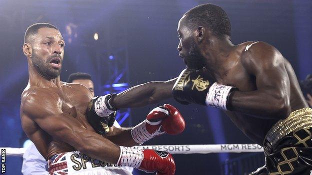 Kell Brook (left) in action against Terence Crawford