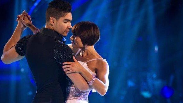 Louis Smith and Flavia Cacace perform the salsa