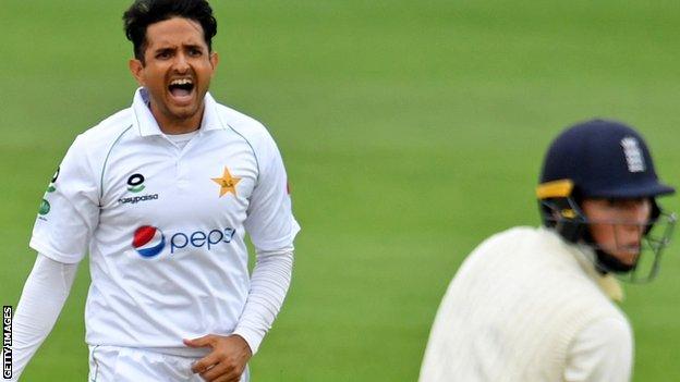 Mohammad Abbas in action for Pakistan against England at the Ageas Bowl in 2020