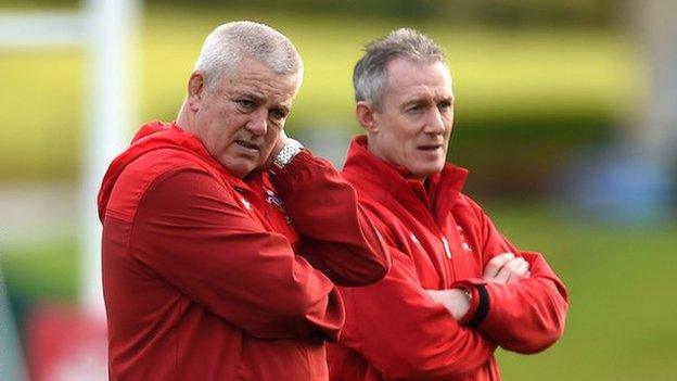 Wales coach Warren Gatland and assistant Rob Howley