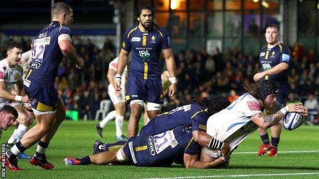 Harry Williams scored his first Premiership try since last season's semi-final win over Northampton