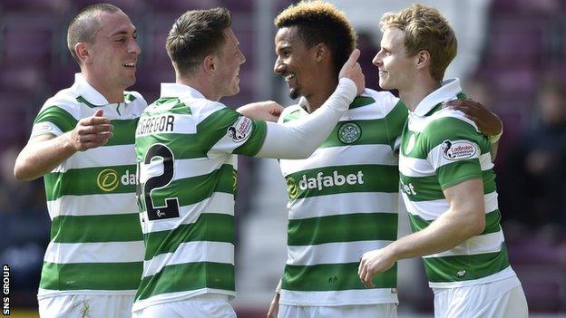 Celtic demolished Hearts to clinch the title in style