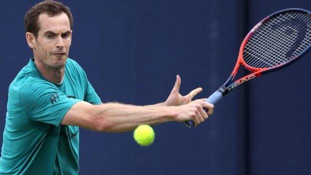 Andy Murray in practice on Friday