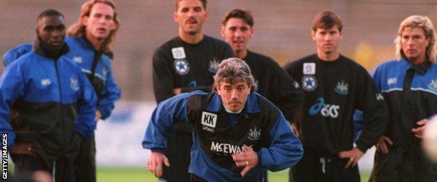 Kevin Keegan in his first stint as Newcastle United manager