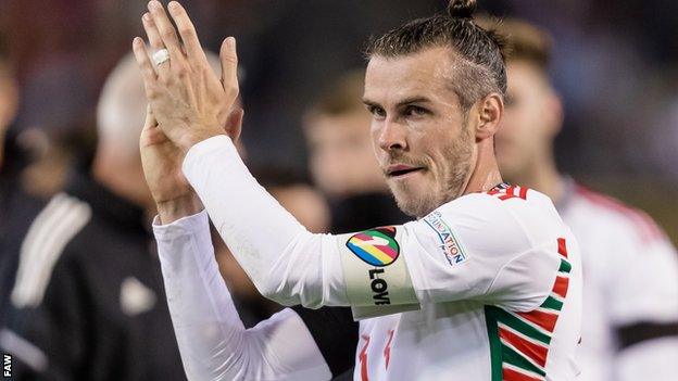 Gareth Bale wears the OneLove armband during Wales' Nations League defeat to Belgium in September