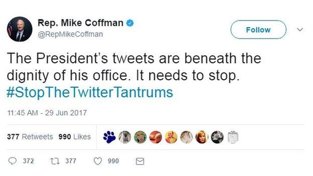 Rep Mike Coffman tweet