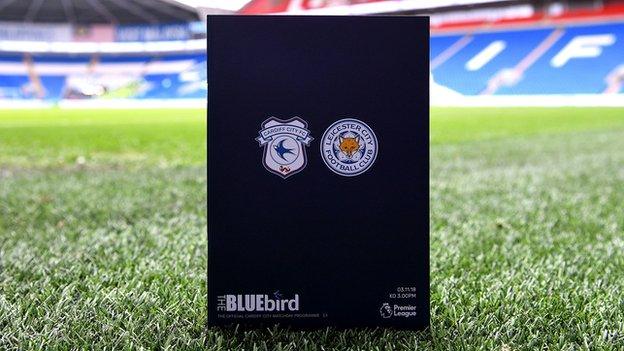 The match programme for Cardiff v Leicester