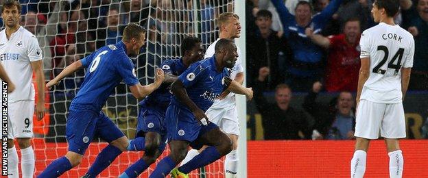Wes Morgan celebration