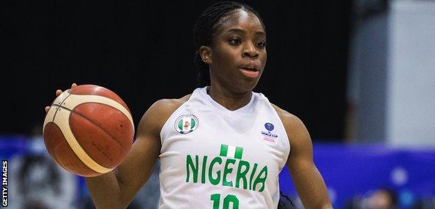 Promise Amukamara in action for Nigeria