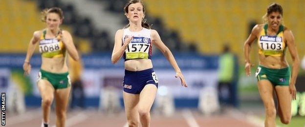 Britain's Sophie Hahn wins in Doha