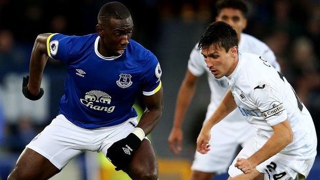 Jack Cork in action against Everton's Yannick Bolasie