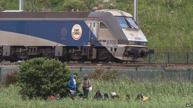 Migrants seen near Channel Tunnel
