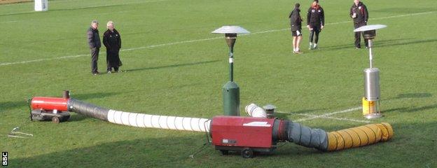 Heaters on the pitch