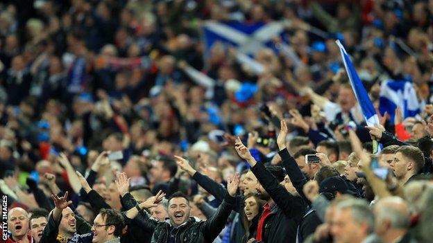 Scotland fans at Wembley