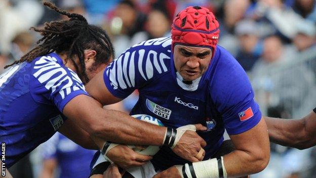 Daniel Leo in action for Samoa