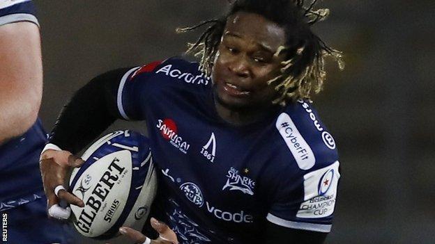 Marland Yarde runs with the ball for Sale