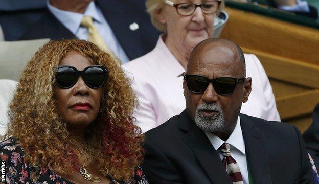 Serena Williams' mother Oracene Price (left)