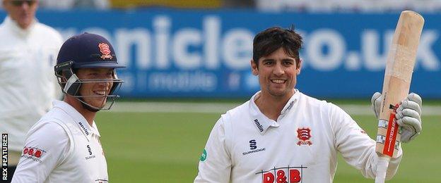 Tom Westley (left) and Alastair Cook (right)