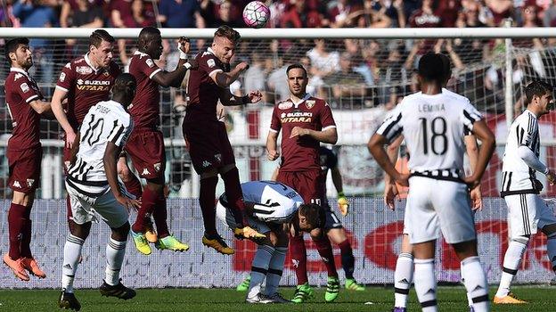 Paul Pogba scores for Juventus at Torino