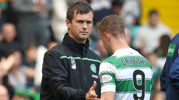 Celtic's Ronny Deila and Leigh Griffiths