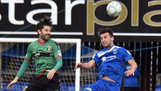 Allen (left) had scored two goals against Swifts before his dismissal