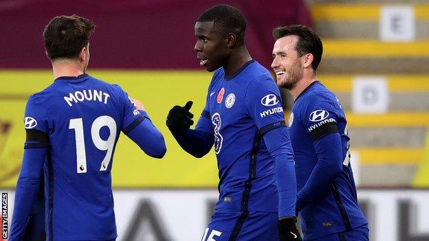 Kurt Zouma and Mason Mount of Chelsea celebrate