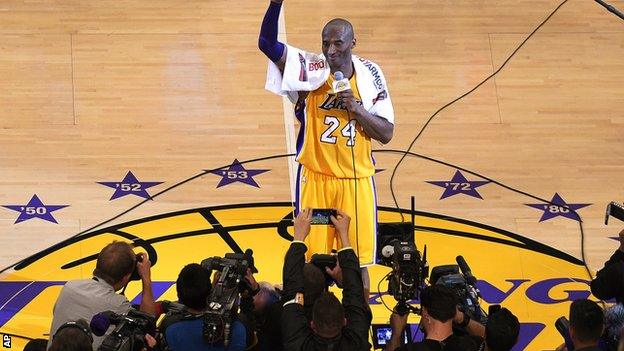 Kobe Bryant LA Lakers star scores 60 points in final NBA game BBC Sport