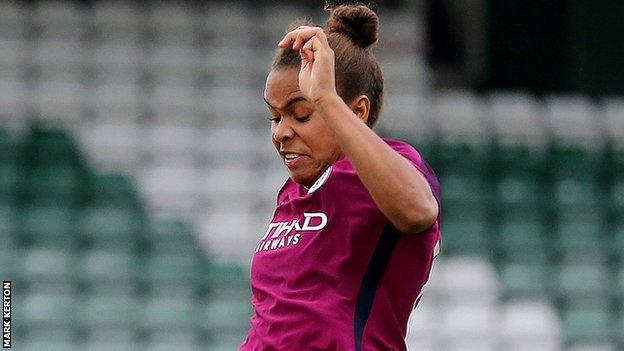 Nikita Parris scored the third of City's three first-half goals in Austria