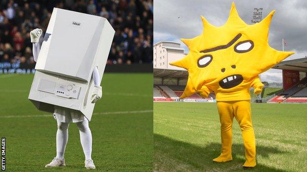 West Brom and Partick Thistle mascots