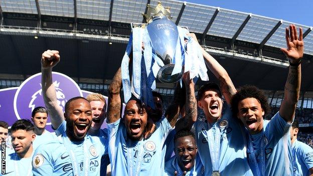 Fabian Delph lifts Premier League trophy