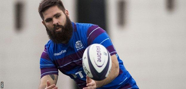 Cornell du Preez in training with Scotland