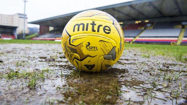 Firhill's waterlogged pitch