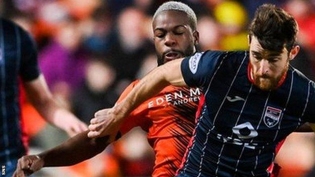 Jeando Fuchs made his last Dundee United appearance in the midweek win over Ross County