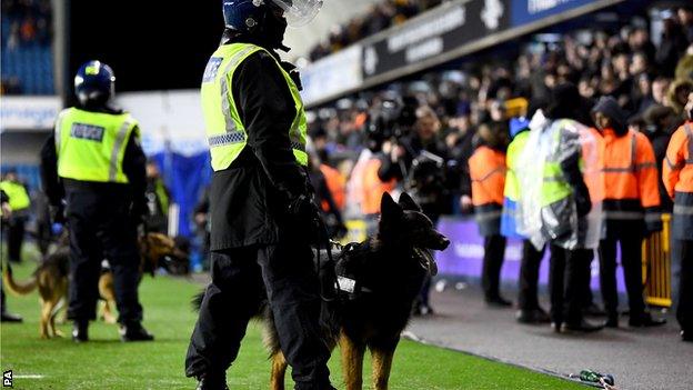 Large police presence at Millwall