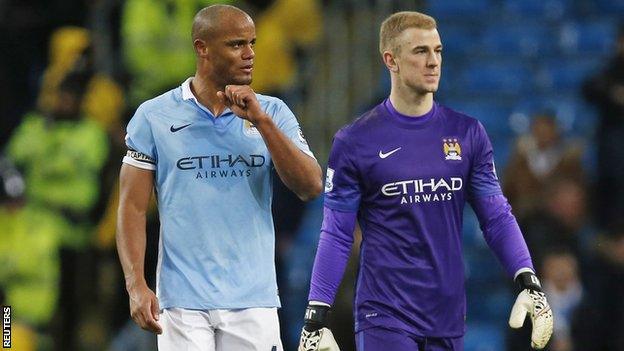 Vincent Kompany and Joe Hart