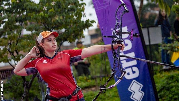 Ella Gibson competing at the World Cup in Colombia