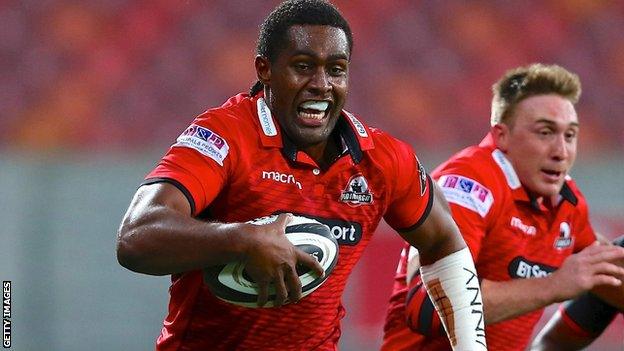 Viliame Mata carries for Edinburgh against Southern Kings