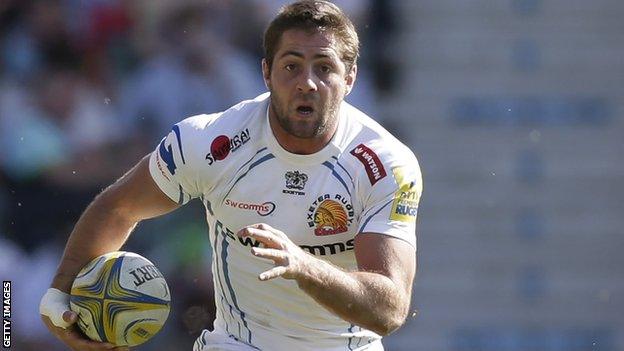 Santiago Cordero in action for Exeter Chiefs