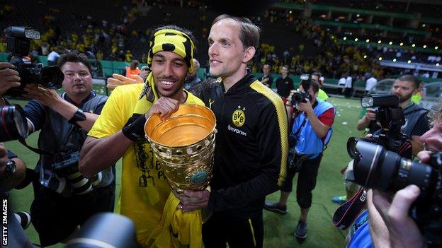 Pierre-Emerick Aubameyang and Thomas Tuchel