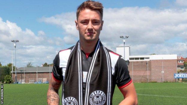 Josh Heaton poses in St Mirren kit