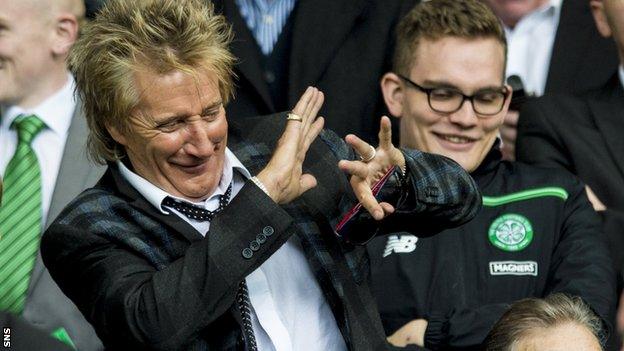 Singer Rod Stewart at Celtic Park