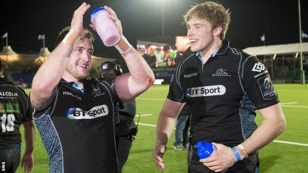 Stuart Hogg and Jonny Gray