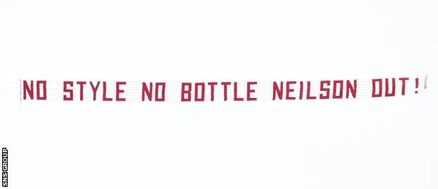 Some Hearts fans hired a plane to fly a banner protesting against Neilson back in 2016