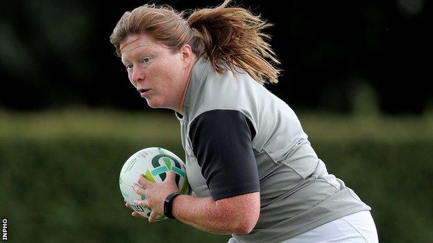 Ruth O'Reilly at Ireland training during the early stages of this year's World Cup