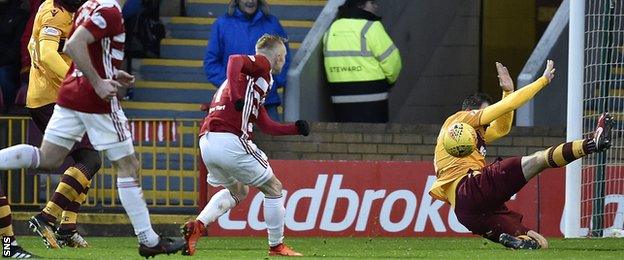 Peter Hartley gives away a penalty